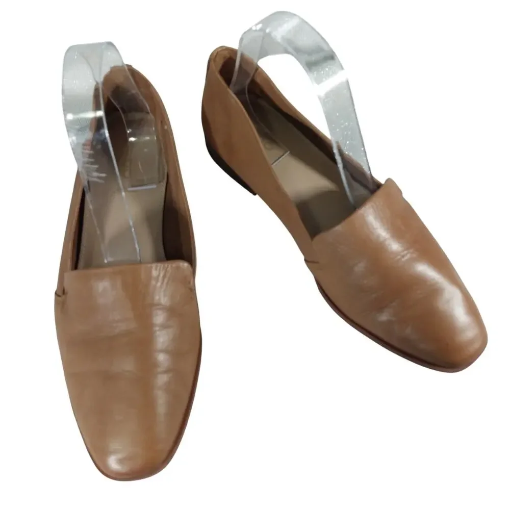 ALDO! PECAN BROWN GENUINE LEATHER NIPPED TOE, FLEX SOLE, PADDED FLATS! SZ 8.5M